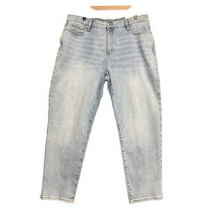 Style & Co Girlfriend Jeans Women 16 Light Wash Mid Rise Slimming Stretch Casual